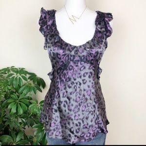 Rebecca Taylor purple leopard print top